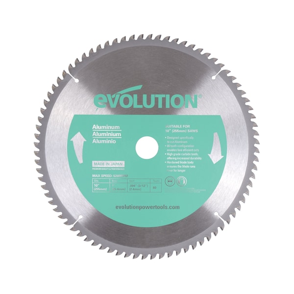 10" Aluminum Cutting Blade, 1" Arbor